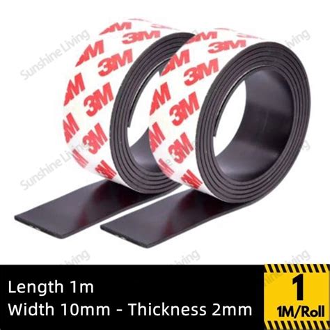 3M Magnetic Strip With Adhesive 1m Roll Flexible Magnetic Rubber Strip