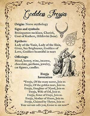 Freyja: Goddess Symbols, Correspondences, Myth & Offerings – Spells8 ...