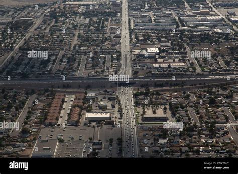 Aerial View Of Traffic System In Las Vegas Stock Photo Alamy