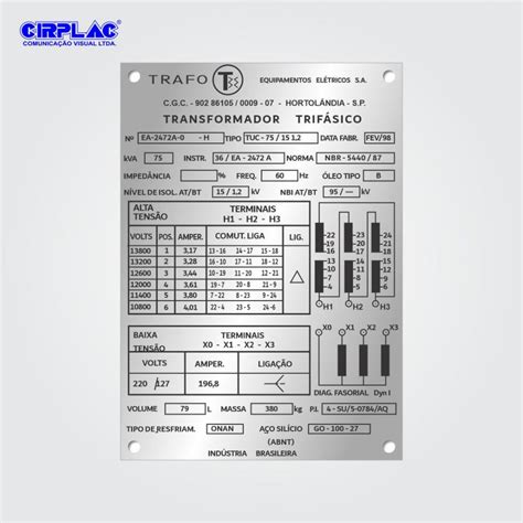 Placas Para Transformadores Cirplac Comunicação Visual