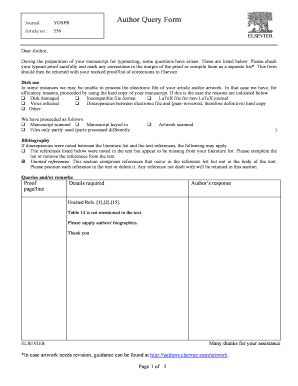 Fillable Online Maxwell Ict Griffith Edu Author Query Form Journal