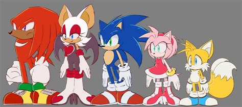 227062 Safe Artist Storminghearts Amy Rose Sonic Knuckles The