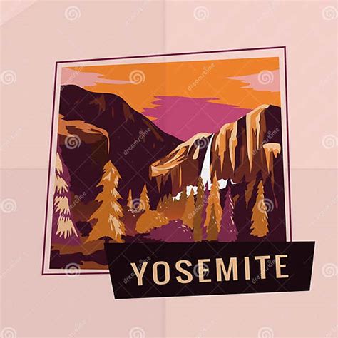 Yosemite Vector Illustration Decorative Design Stock Vector