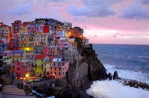 Colorful Homes On Cliff Places To Travel Places Travel