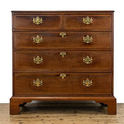 Antique Mahogany Inlaid Chest Of Drawers M Penderyn Antiques