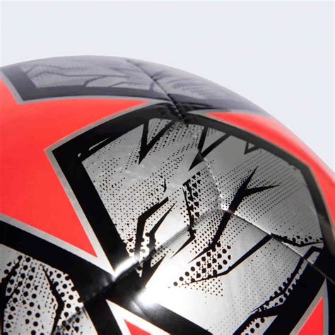 adidas UCL Club Soccer Ball - Silver Metallic & Solar Red with Black ...