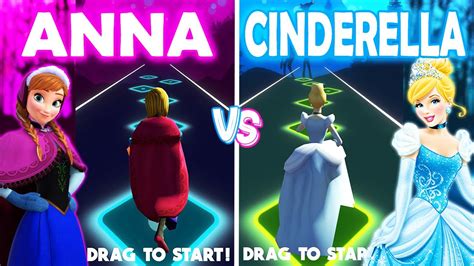 Frozen Anna VS Cinderella Tiles Hop Love Is An Open Door YouTube