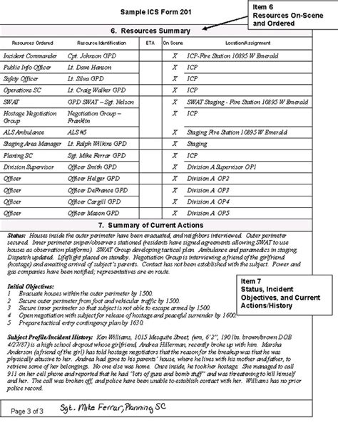 Visual Sample Ics Form Item Organizational Chart Organization The