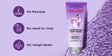 Buy Loreal Paris Hyaluron Moisture 72h Hydra Filling Night Cream 180 Ml Online In