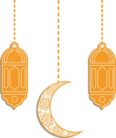 Linterna Y Luna Ramadán Png Mes Ilustración Islam Png Y Vector Para