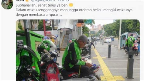 Masya Allah Driver Ojol Ini Rutin Baca Al Quran Sembari Tunggu Orderan