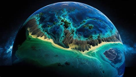 Planeta Azul Y Verde Radiante Una Vista Impresionante De La Tierra