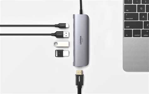 UGREEN 5 Az 1 Ben Hub Adapter USB C 3x USB 3 0 HDMI 4K USB C PD