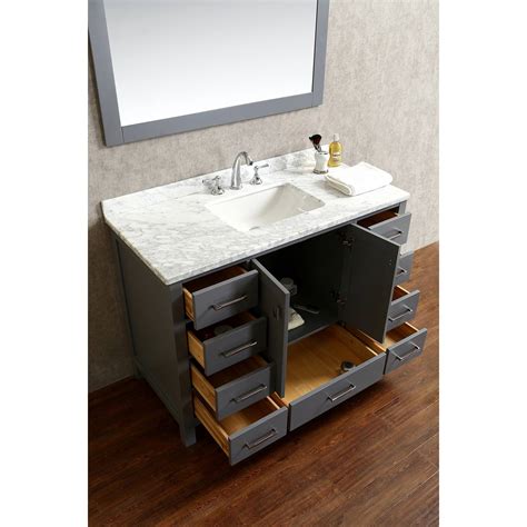 Buy Vincent 48 Inch Solid Wood Single Bathroom Vanity in Charcoal Grey ...