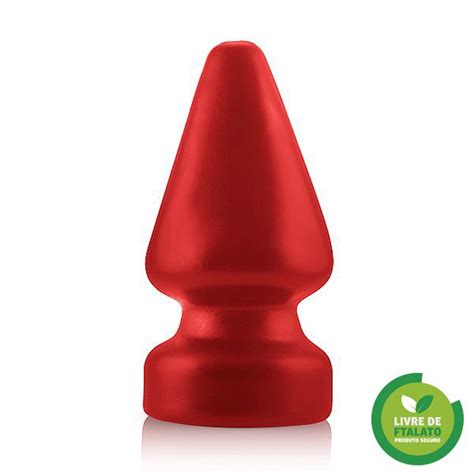 Plug Anal Gigante Liso Ventosa 24 X 11 Cm VERMELHO Refer