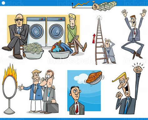 Cartoon Illustration Of Men Or Businessmen People Comic Characters Big