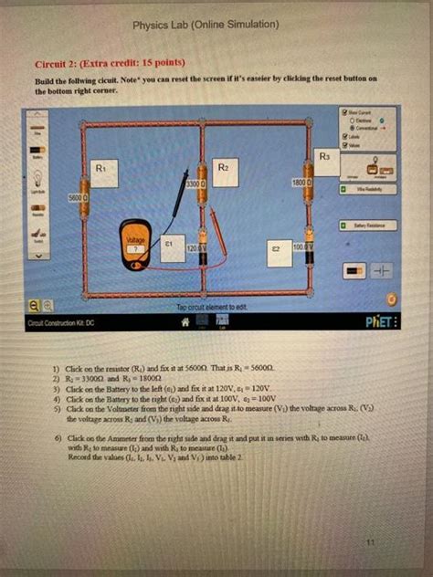 Physics Lab Online Simulation Part B Kirchoff S Chegg