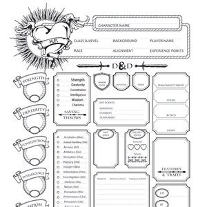 Master Your Adventure Custom Dnd Character Sheet The Ultimate Gift For