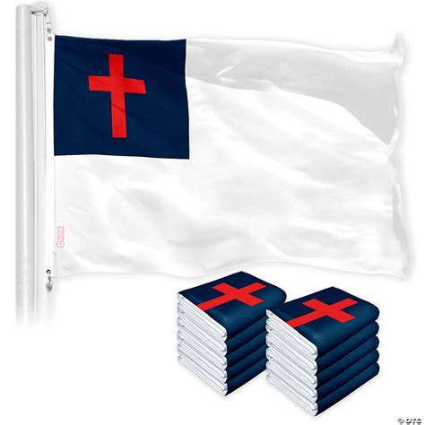 G128 Christian Flag 3x5ft 10 Pack Printed 150d Polyester Oriental