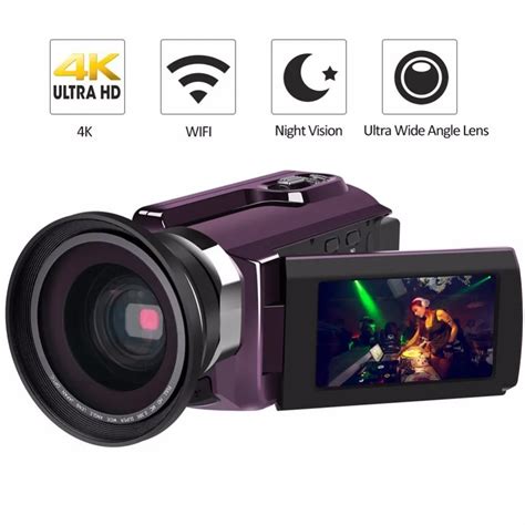 4K Camcorder Video Camera Ultra HD 60 FPS Digital Video Recorder Wifi ...