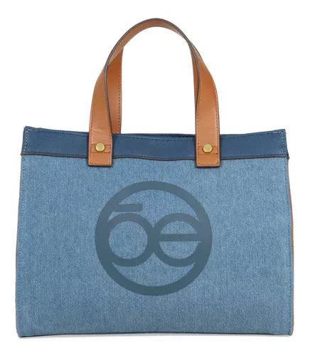 Bolsa Tote Para Mujer Cloe Mediana Monograma Estampado Color Azul