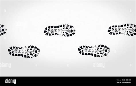 Abstract Black Footprints Of Boots On Beige Background Seamless Loop