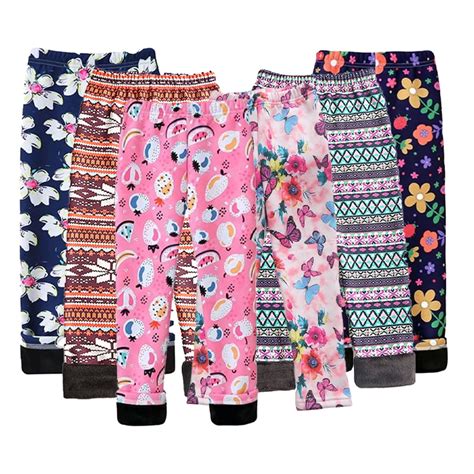 Ajziojiro Toddler Kids Girls Printed Velvet Leggings Pants For 3 12