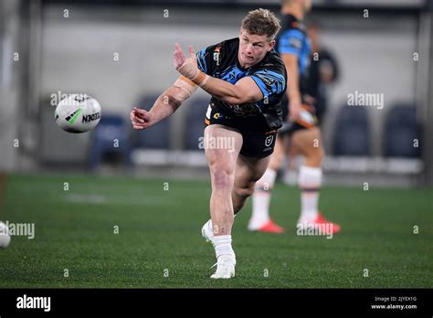 Harry Grant Of The Tigers Is Seen During The Warm Up Ahead Of The Round