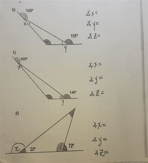 Calcular La Medida De Los Ngulos Faltantes X Y Z En Los