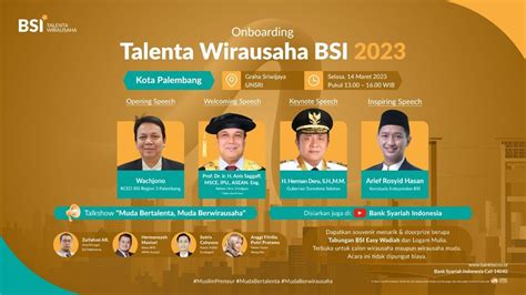 Onboarding Talenta Wirausaha Bsi Edisi Palembang Youtube