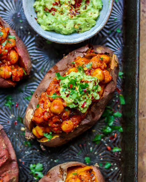 Curried Chickpeas Jacket Potatoes Happy Skin Kitchen