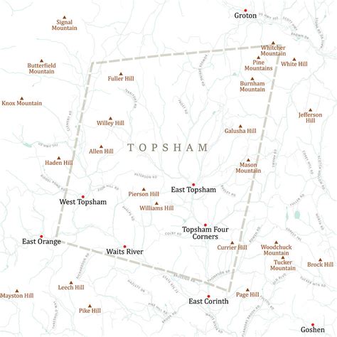 Vt Orange Topsham Vector Road Map Digital Art By Frank Ramspott Fine