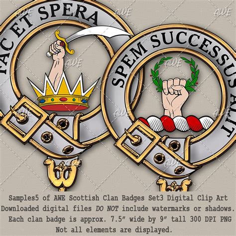 Scottish Clan Badges Set3 Digital Clip Art By Awesomescrapper Etsy Uk