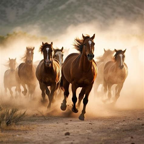 Premium Photo | Wild horses running