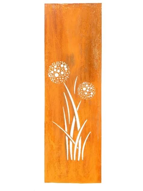 Edelrost Garten Sichtschutz Wand Rost Sichtschutzwand Pusteblume Eur