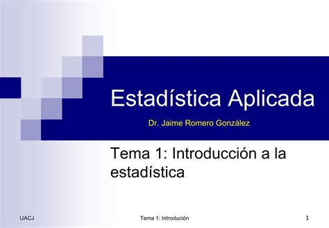 Tema 1 Introducción A La Estadística Descriptiva Utep