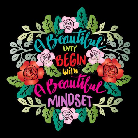 A Beautiful Day Begins With A Beautiful Mindset Poster Quotes Stock