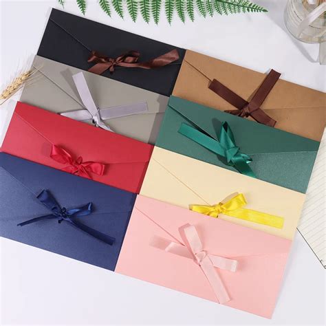 10PCS Lot High Quality Ribbon Paper Envelopes Pearlescent Paper DIY