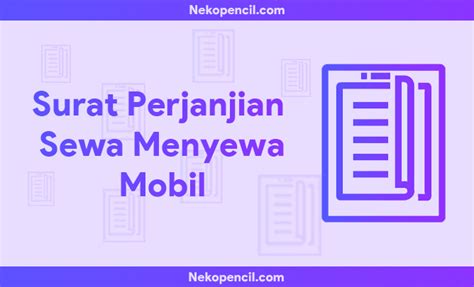 Surat Perjanjian Sewa Mobil Bulanan Docx Riset