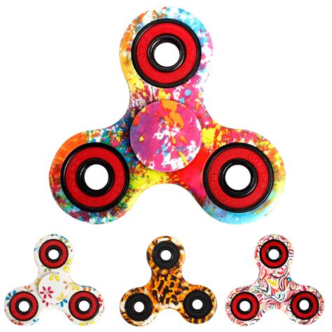 New Black Tri Spinner Fidgets Toy Plastic Edc Sensory Fidget