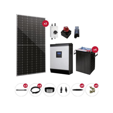 Kit aislada SolarPack OGP08 3kW 24V 4 7kW día 4 8 kWh Vivienda