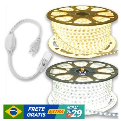 Mangueira Led Chata 10 12 20 Metros Sancas Conector Pronto Para