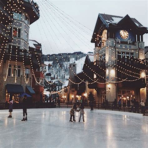 Outdoor Ice Skating in Vail Village, Colorado