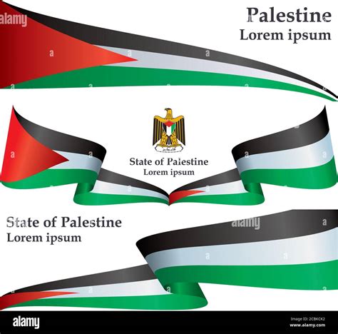 Bandera de Palestina Estado de Palestina Ilustración vectorial