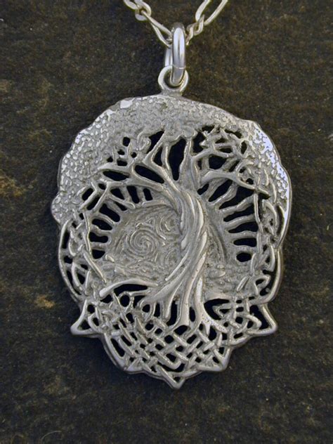 Sterling Silver Celtic Tree Of Life Pendant On A Sterling Etsy