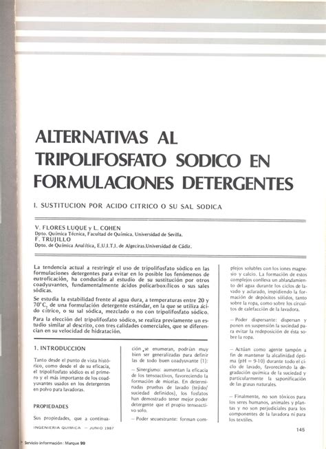 PDF Alternativas al tripolifosfato sódico en formulaciones