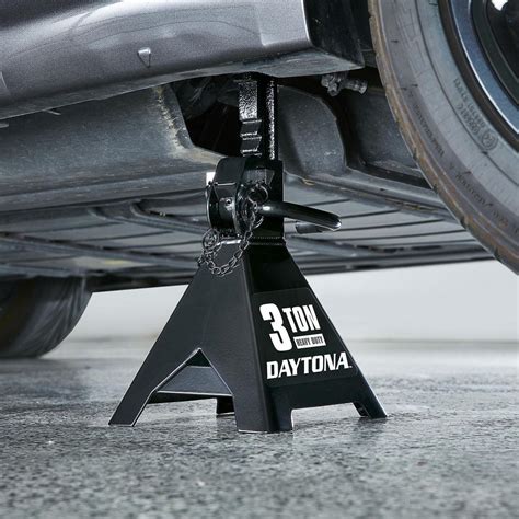 Daytona 3 Ton Heavy Duty Ratcheting Jack Stands Black Ebay