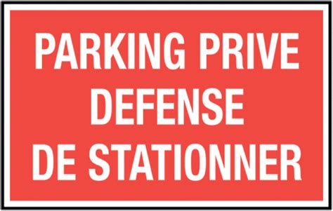 Autocollant Parking Priv D Fense De Stationner Mpa D Co