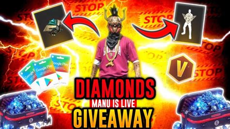 Free Fire Live Giveaway Diamonds Giveaway Ff Live Giveaway Youtube