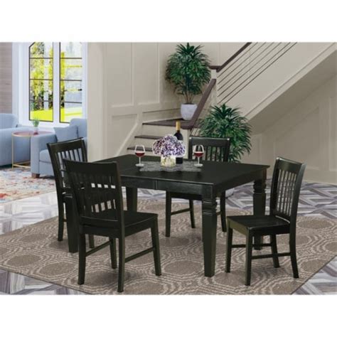 East West Furniture Weston Piece Wood Dining Table And Chair Set In